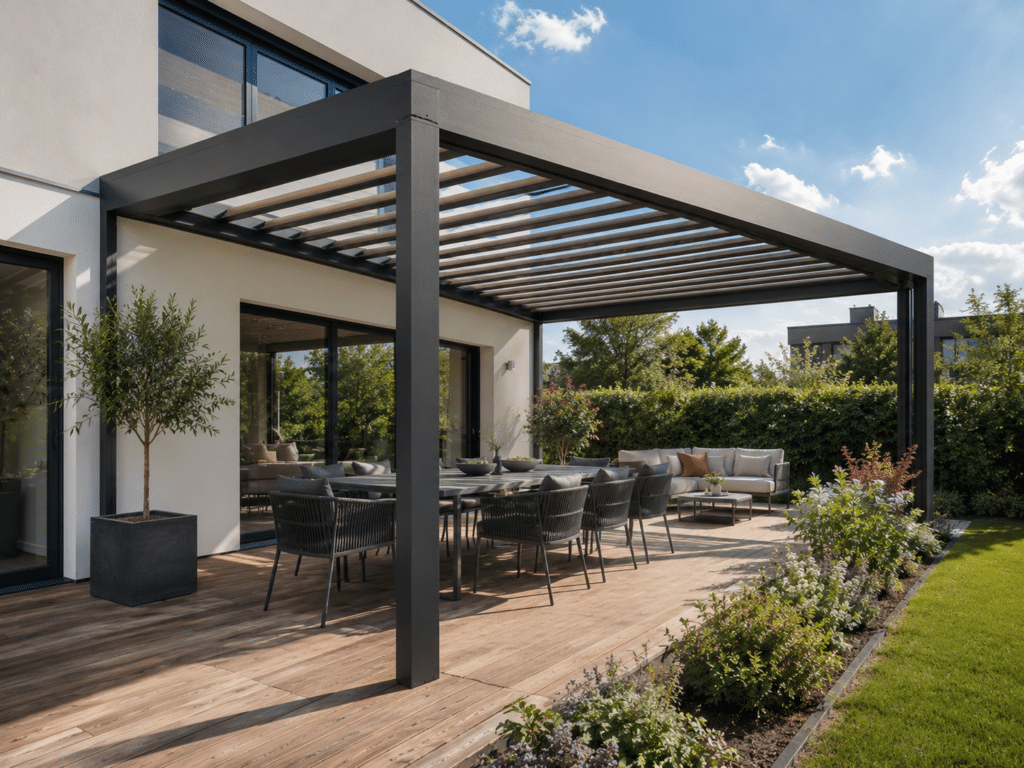 Lames orientables charteuse pergola